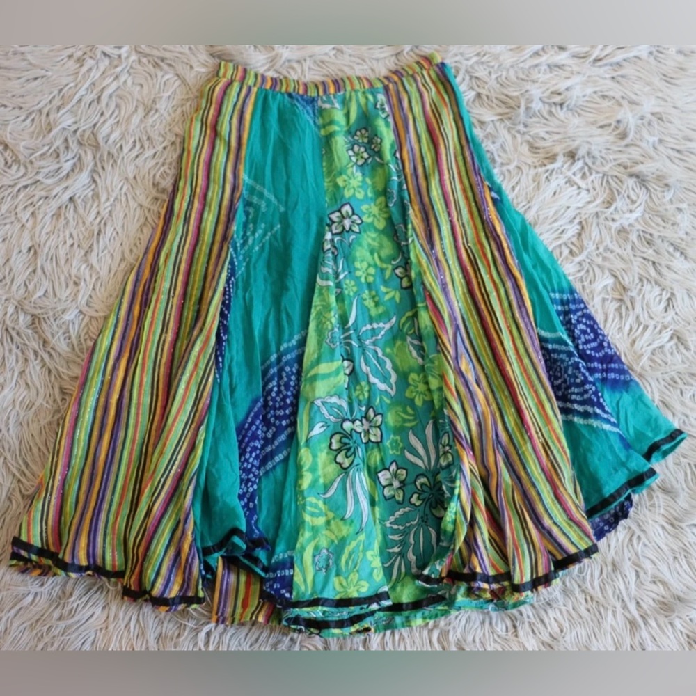 SOFT SURROUNDINGS Bohemian Flowy Colorful Maxi Skirt size L Womens - Picture 4 of 4
